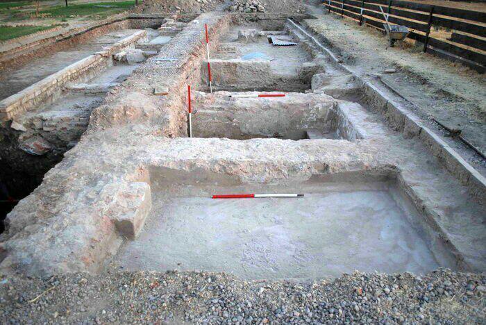 کشف بقایای یک حمام تاریخی در دولتخانه صفوی قزوین